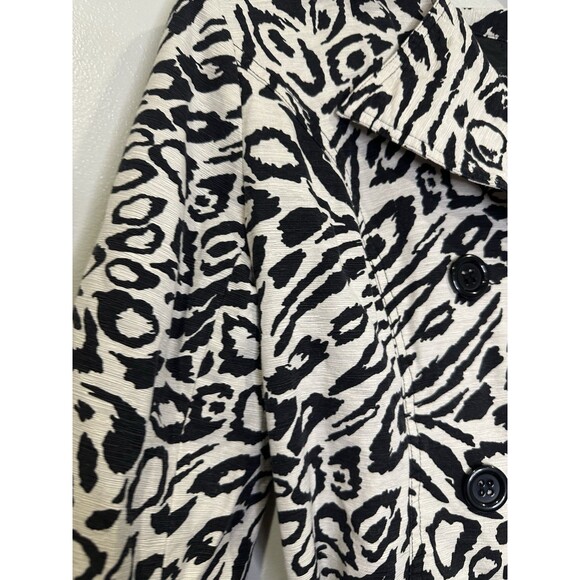 Marina Luna Womens Black And White Animal Print JacketSize S Trendy Casual - Picture 4 of 11